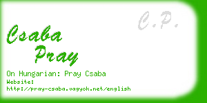 csaba pray business card